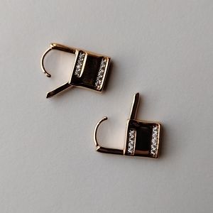 Rose gold lock earrings